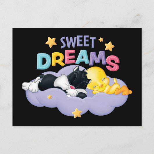 Baby SYLVESTER™ und TWEETY™ | Sweet Dreams Einladungspostkarte (Vorderseite)