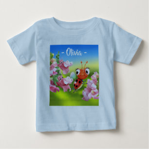 Baby T Ladybug-freundliche Snap-Dragons 3/4-Ärmel T-shirt