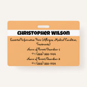 Baby T-Rex Dinosaur Muster Kids Abzeichen Ausweis (Rückseite)