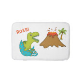 Baby T-Rex mit Vulkan-Kindern Badematte (Vorderseite)