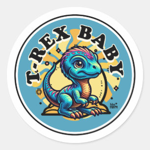 Baby T-Rex Runder Aufkleber