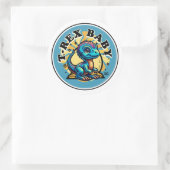 Baby T-Rex Runder Aufkleber (Tasche)