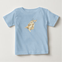 Baby T-Shirt - A Rabbit On A Swing.