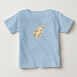 Baby T-Shirt - A Rabbit On A Swing.