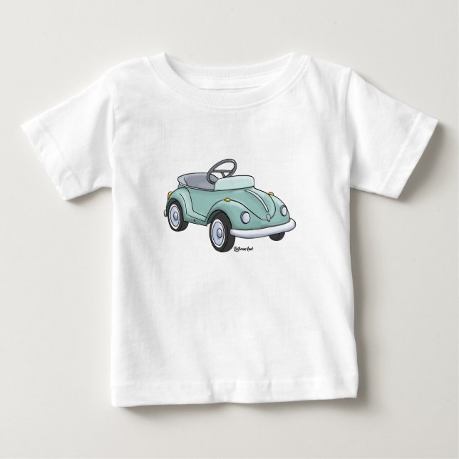 Baby t-shirt met een kever trapauto (Vorderseite)