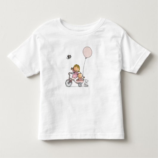 Baby t-shirt met kindjes op driewieler (Vorderseite)