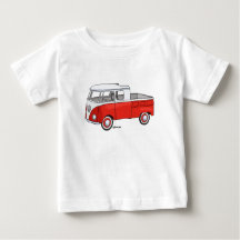 Baby t-shirt met vintage pickup trapauto