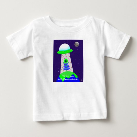Baby T-Shirt mit Alien und Mond von Jo Images (Vorderseite)