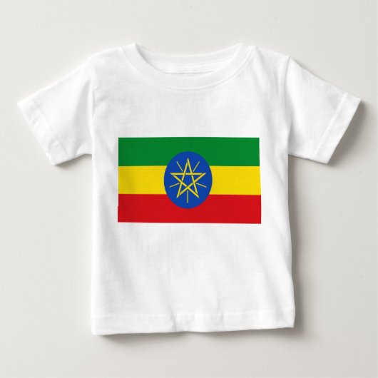 Baby T - Shirt mit der Flagge Äthiopiens (Vorderseite)