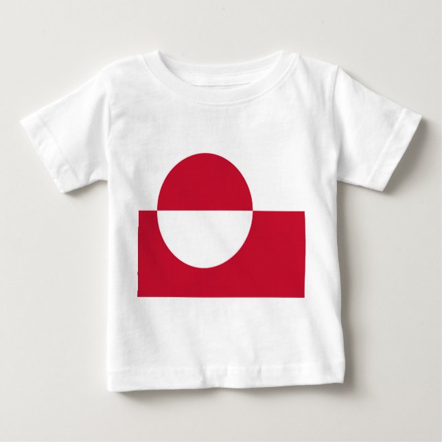 Baby T - Shirt mit der Flagge Grönlands (Vorderseite)