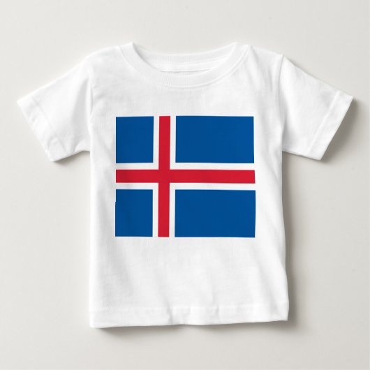 Baby-T - Shirt mit der Flagge Islands (Vorderseite)