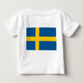 Baby T - Shirt mit der Flagge Schwedens (Rückseite)