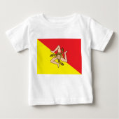 Baby T - Shirt mit der Flagge Siziliens, Italien (Vorderseite)