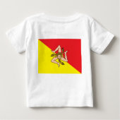 Baby T - Shirt mit der Flagge Siziliens, Italien (Rückseite)