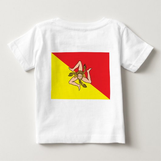 Baby T - Shirt mit der Flagge Siziliens, Italien (Rückseite)