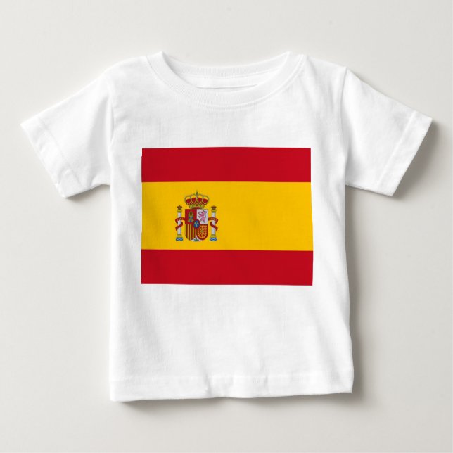 Baby T - Shirt mit der Flagge Spaniens (Vorderseite)