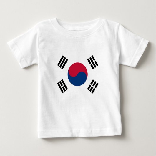 Baby T - Shirt mit der Flagge Südkoreas (Vorderseite)