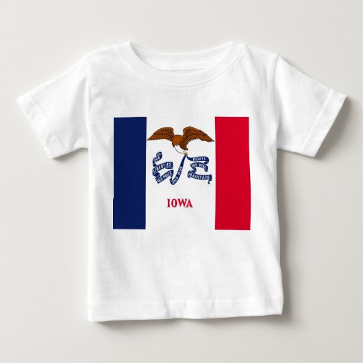 Baby T Shirt mit der Flagge von Iowa (Vorderseite)