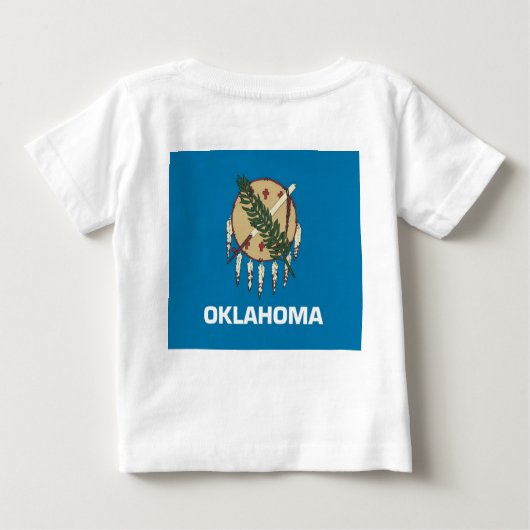 Baby T Shirt mit der Flagge von Oklahoma (Rückseite)