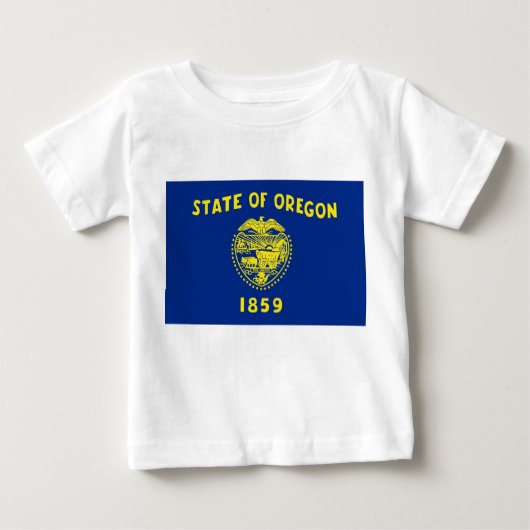 Baby T Shirt mit der Flagge von Oregon (Vorderseite)