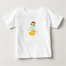Baby-T-Shirt mit Ente und Mädchen
