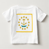 Baby T Shirt mit Fahne auf der Insel Rhode (Rückseite)