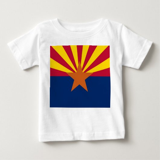 Baby T - Shirt mit Fahne von Arizona, USA. (Vorderseite)