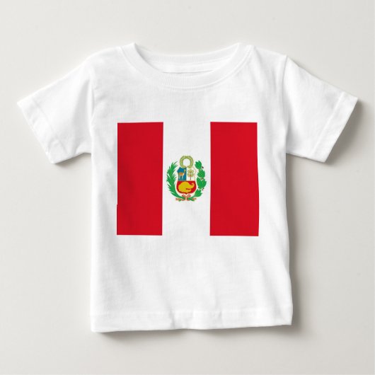 Baby T - Shirt mit Fahne von Peru (Vorderseite)