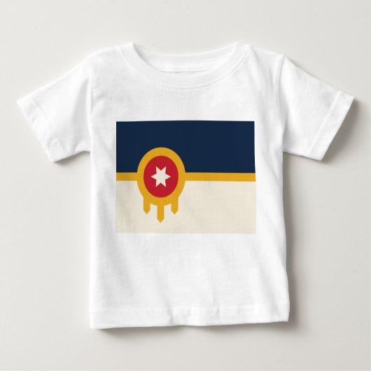 Baby T - Shirt mit Fahne von Tulsa, Oklahoma (Vorderseite)