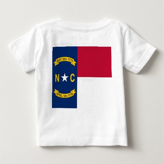 Baby T Shirt mit Flag North Carolina (Rückseite)