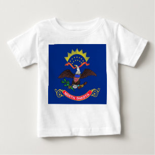 Baby T Shirt mit Flag North Dakota
