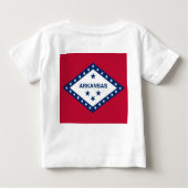 Baby T - Shirt mit Flag von Arkansas (Rückseite)