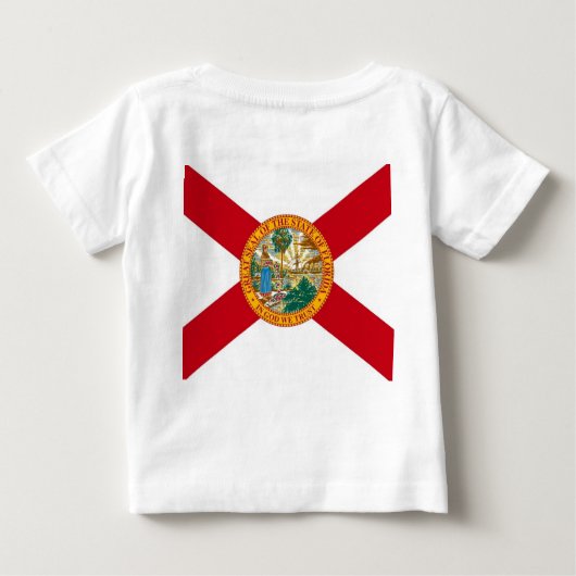 Baby T Shirt mit Flag von Florida (Rückseite)