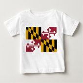 Baby T Shirt mit Flag von Maryland, USA. (Vorderseite)