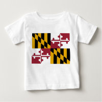 Baby T Shirt mit Flag von Maryland, USA.