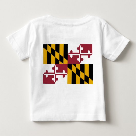 Baby T Shirt mit Flag von Maryland, USA. (Rückseite)