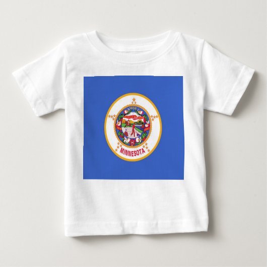Baby T Shirt mit Flag von Minnesota, USA. (Vorderseite)