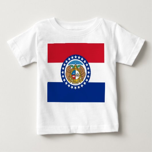 Baby T Shirt mit Flag von Missouri, USA. (Vorderseite)