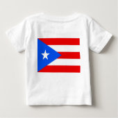 Baby T Shirt mit Flag von Puerto Rico, USA. (Rückseite)
