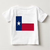 Baby T Shirt mit Flag von Texas, USA. (Rückseite)