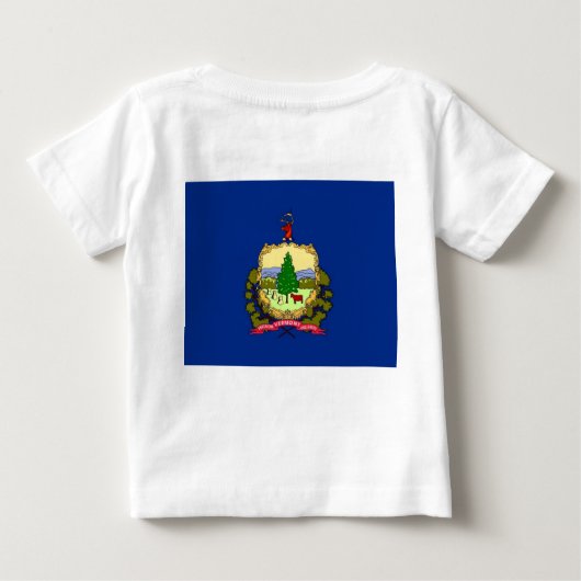 Baby T Shirt mit Flag von Vermont, USA. (Rückseite)