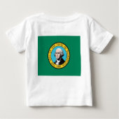 Baby T Shirt mit Flag von Washington Staat, USA. (Rückseite)