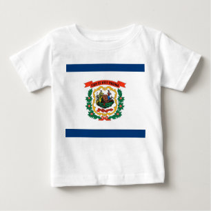 Baby T Shirt mit Flag von West Virginia, USA.