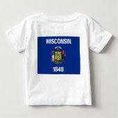 Baby T Shirt mit Flag von Wisconsin, USA. (Rückseite)