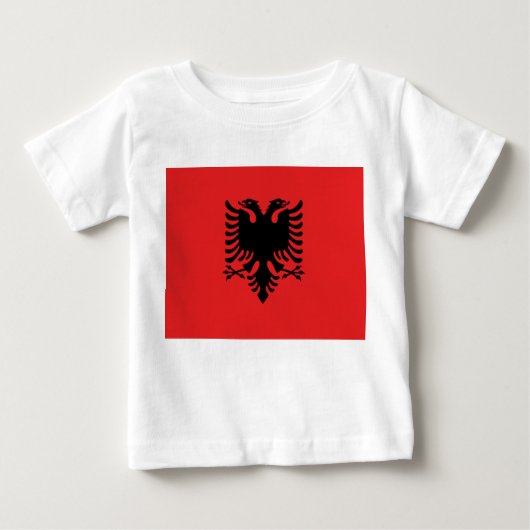 Baby T - Shirt mit Flagge Albaniens (Vorderseite)