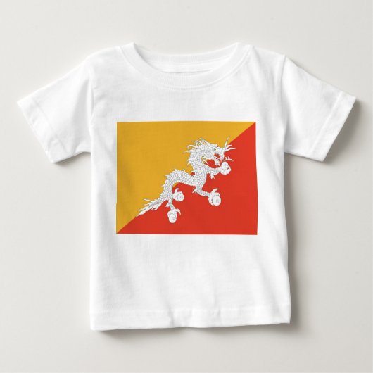 Baby T - Shirt mit Flagge Bhutans (Vorderseite)