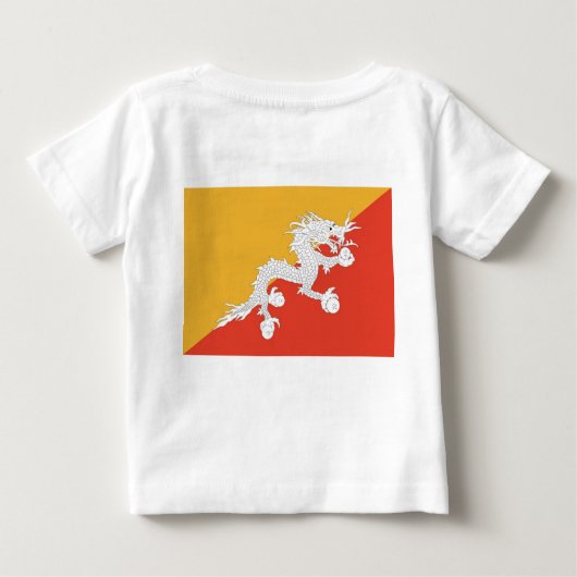 Baby T - Shirt mit Flagge Bhutans (Rückseite)