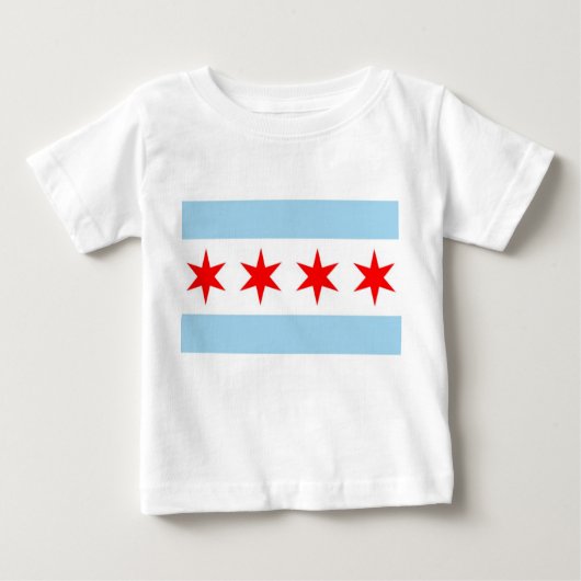 Baby T Shirt mit Flagge von Chicago, Ilinois (Vorderseite)