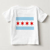 Baby T Shirt mit Flagge von Chicago, Ilinois (Rückseite)