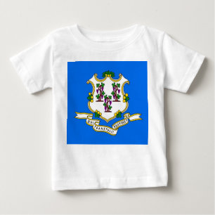 Baby T - Shirt mit Flagge von Connecticut